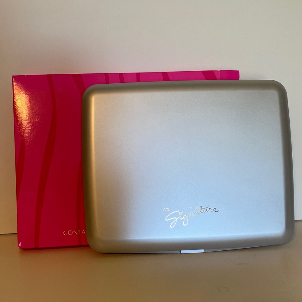 🆕 Mary Kay RARE Large Color Palette 9x7.5” tray with mirror & brush, silver - Picture 4 of 5